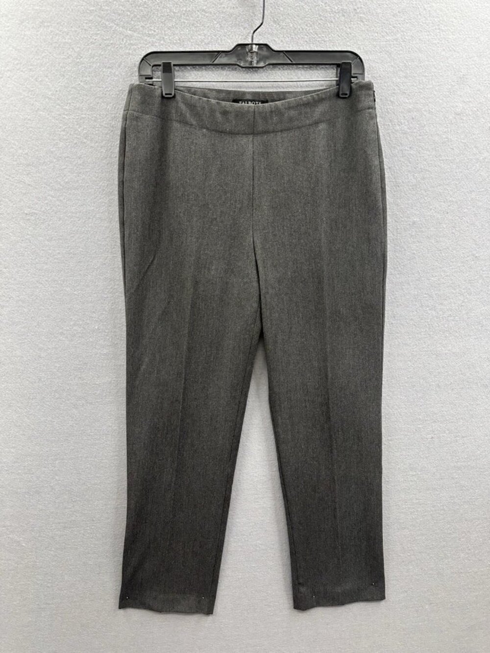 Talbots Pants Womens Size 8P Gray Mid Rise Side Zip Straight Leg Trouser Stretch